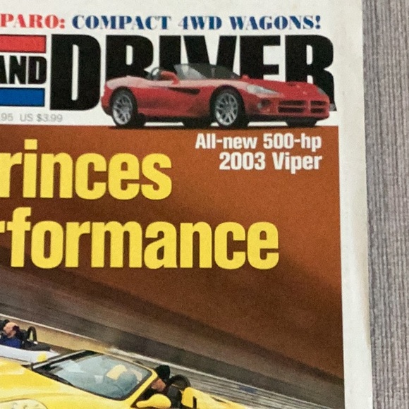 🛺 Car and Driver April 2001 Vol. 46 No.10 auto enthusiast magazine. - Picture 7 of 9